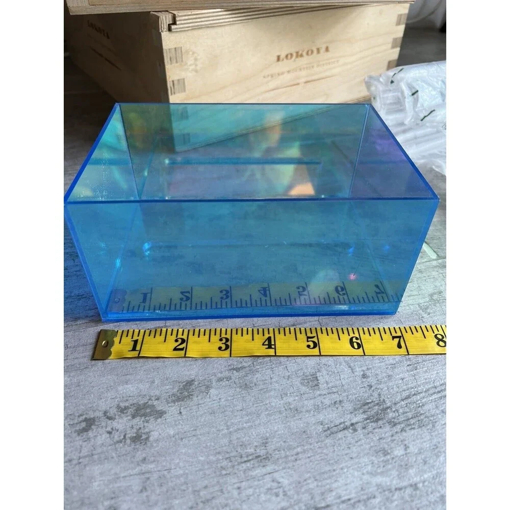 Acrylic Tissue Box Holder Clear Dispenser Rectangle Iridescent Designer NEW